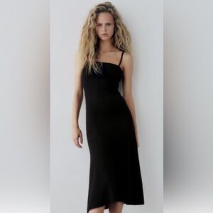 Zara thick knit dress black